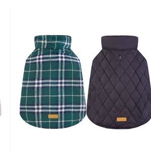 Kuoser Plaid Reversible Dog Jacket XL Green, Blue & White Water Resistant NWT